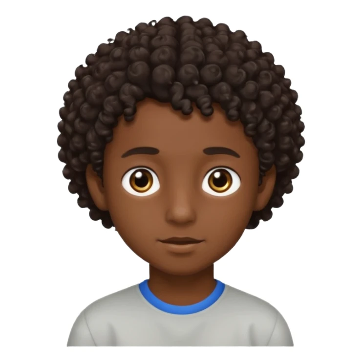 Menino de pele morena de olho castanho meio preto e cabelo cacheados ralo sticker