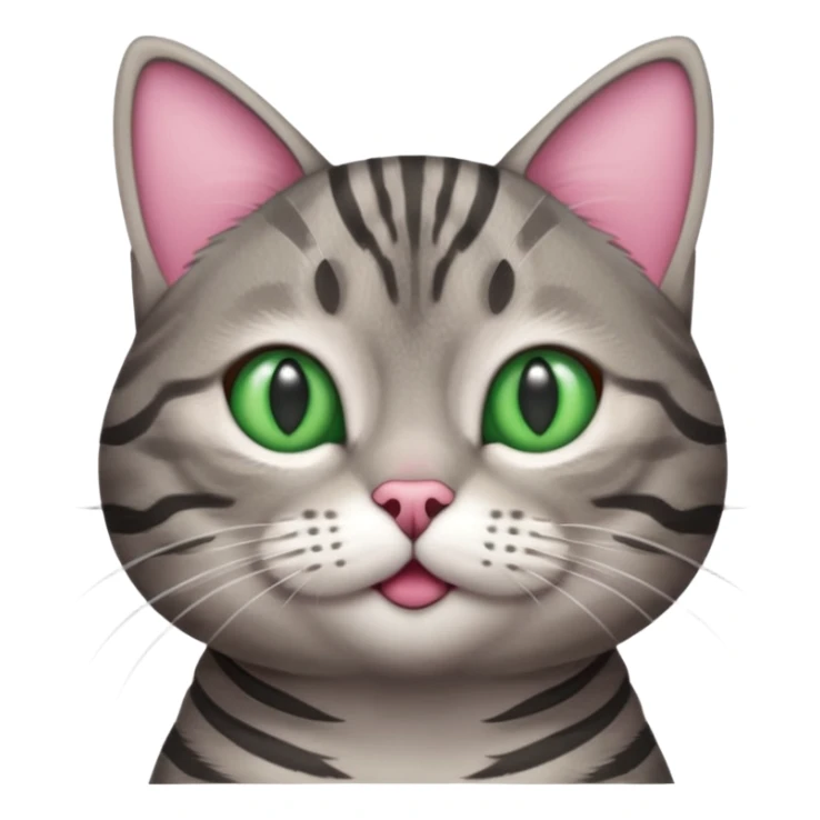 A high-resolution photo-realistic digital illustration of a grey tabby cat, chest upward sticker