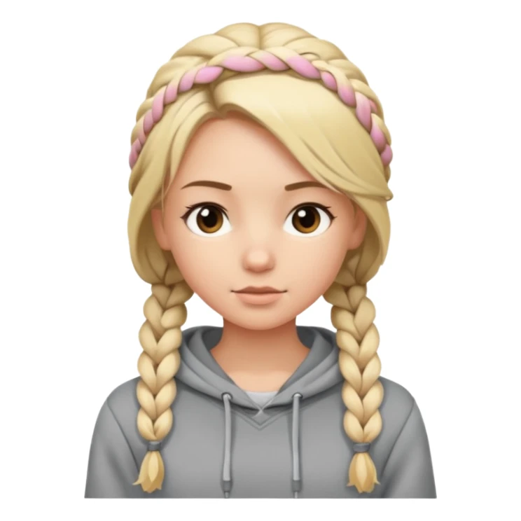 braided blonde girl with hoodie sticker