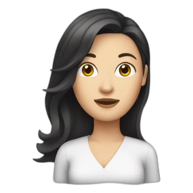 white woman dark hair presenting a slide sticker