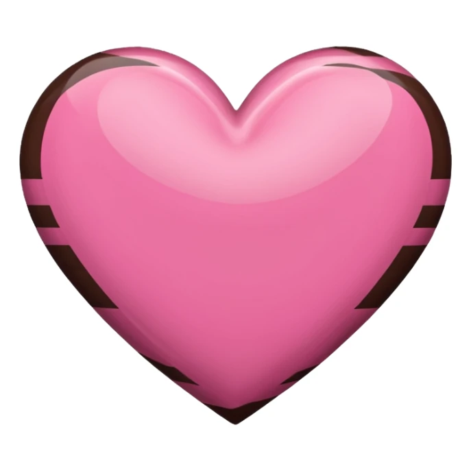 pink and dark brown striped heart sticker