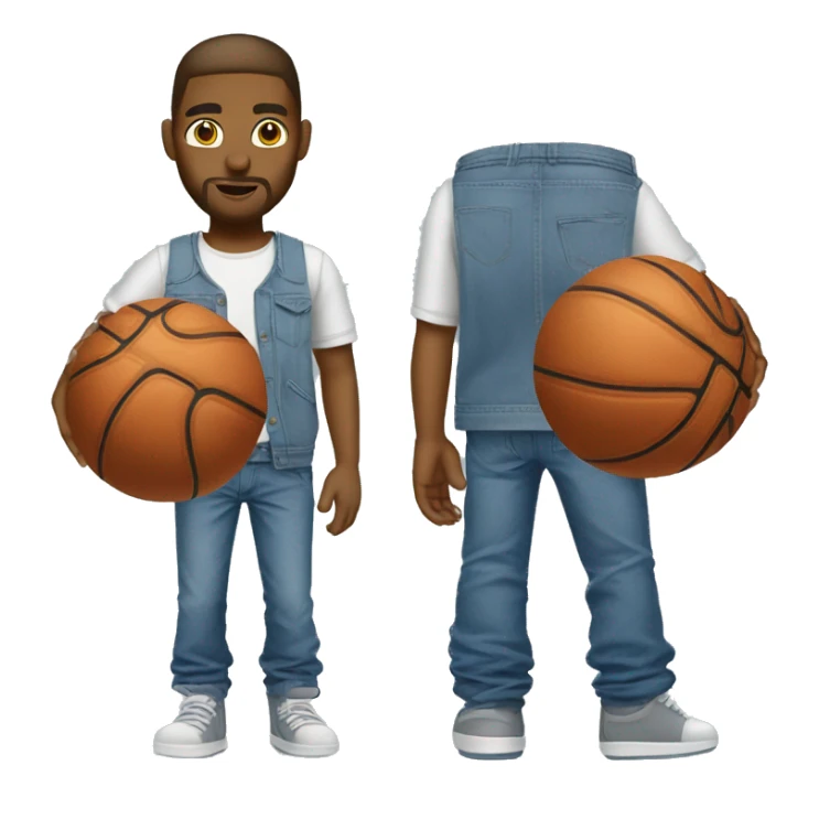 Basket ball wearing baggy jeans sticker