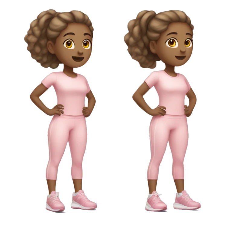 Girl exercising with light pink clothes light skin sticker