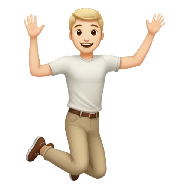 A guy that’s jumps up and are lucky and happy  sticker