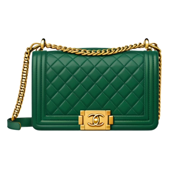 chanel le boy dark green color bag sticker