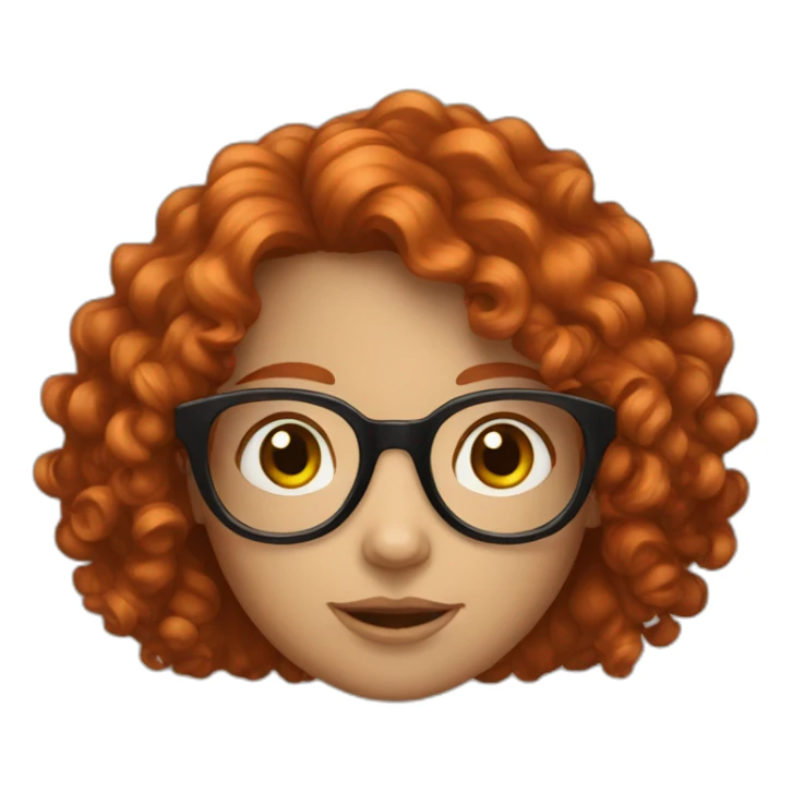curly redhead glasses girl sticker