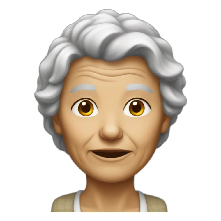 old woman with reiciding hair sticker