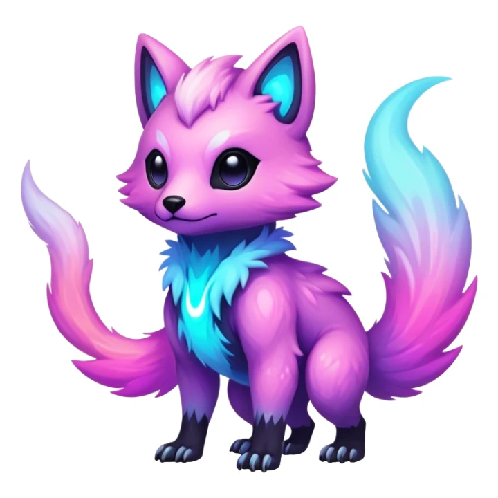Epic Edgy Cute Colorful Vibrant Pastel Nebula Modern Vernid-Protogen-creature-animal, full body sticker