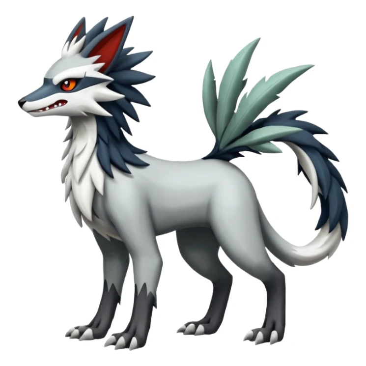 SalandiNoivern-Mightyena-Silvally-Fakémon-hybrid-creature (full body)  sticker