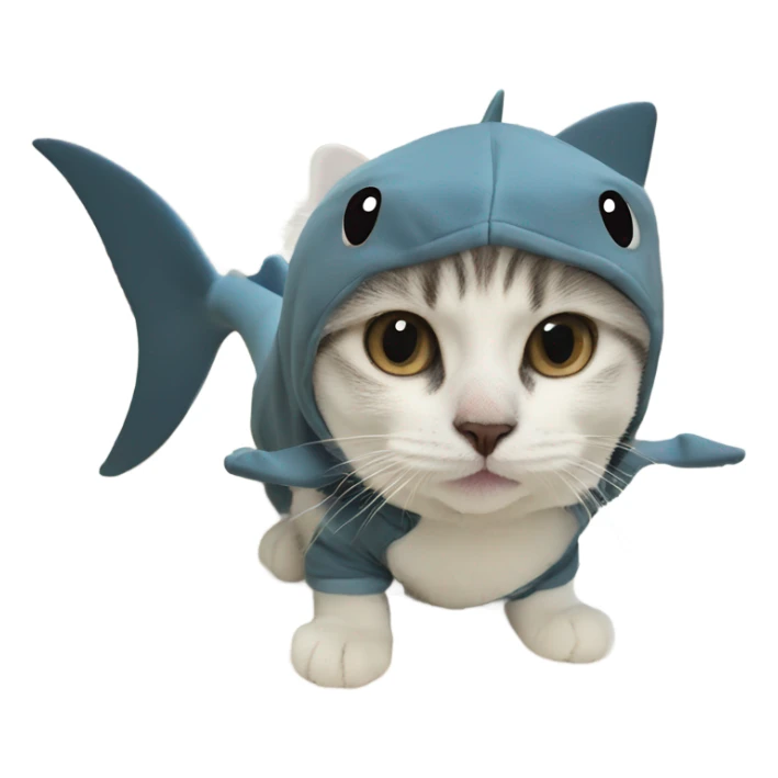 Adorable cat in shark costume  sticker