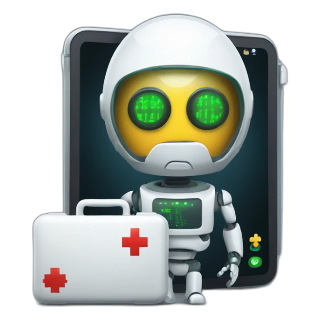 futuristic technological dark kit first aid with padscreen monitoring health sticker