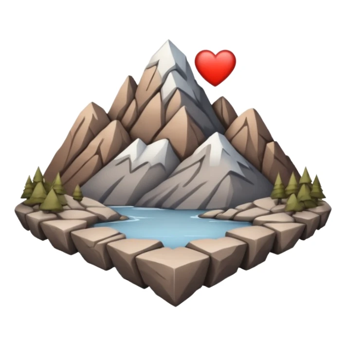 heart with a mountain motif sticker