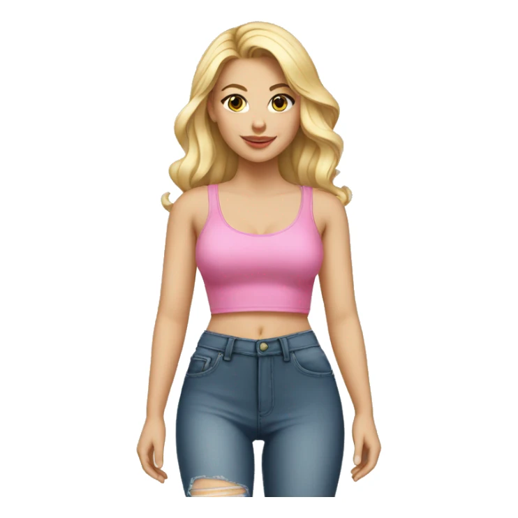 White girl in pink croptop, high heels sticker