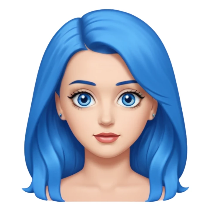 Katy Perry with blue eyes, blue long hair sticker