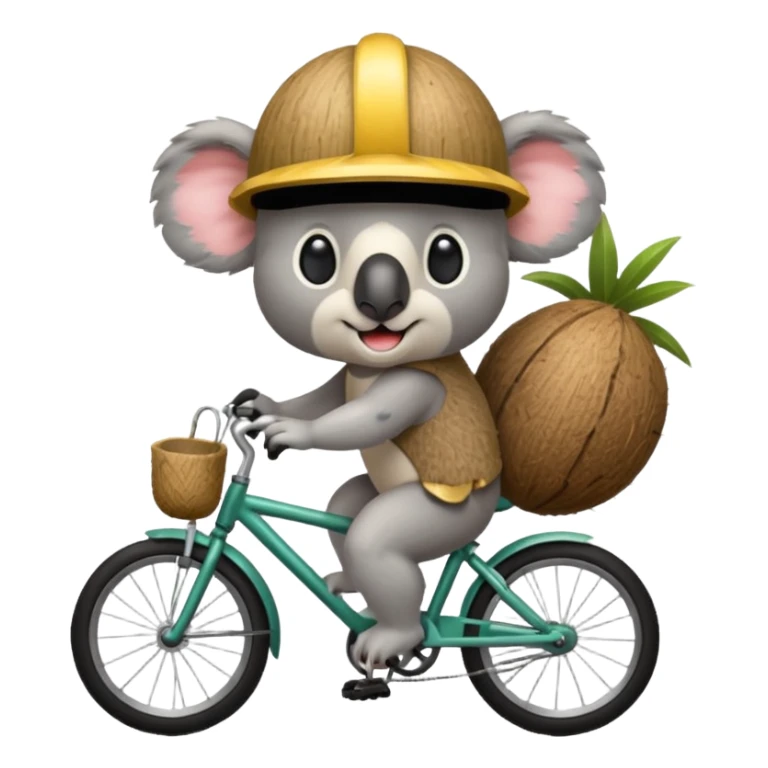 Koala con un casco de coco montando en bici sticker