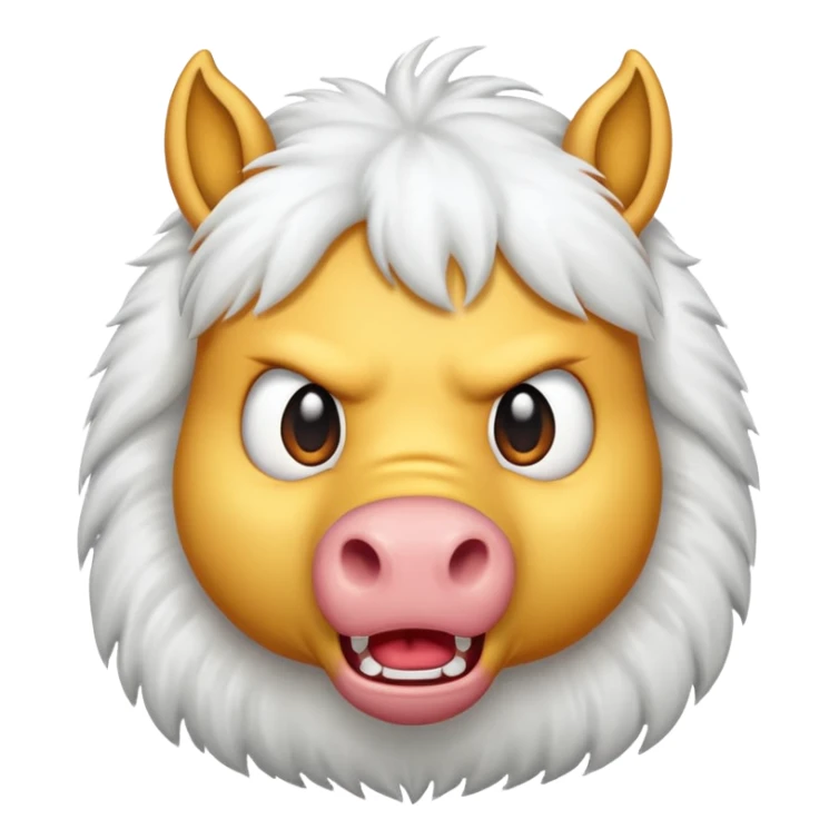 Angry horse puffy emoji  sticker