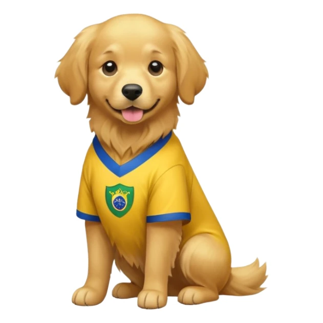Golden retriever usando camisa do brasil full body  sticker