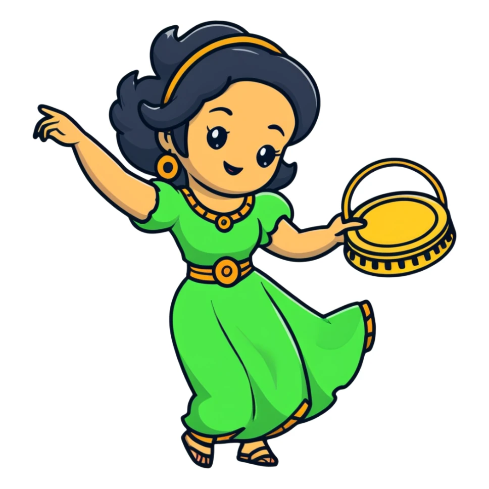 Esmeralda with tambourine dancing sticker