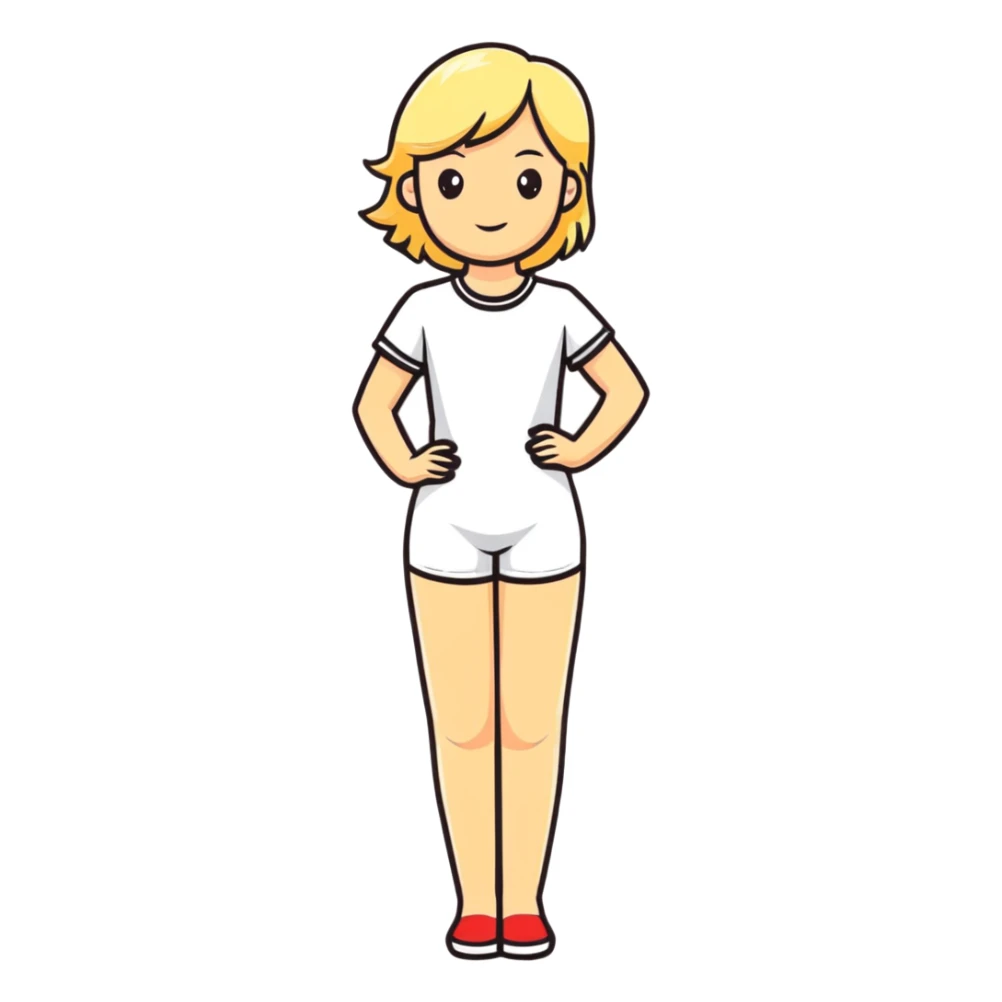 fashionable blonde model in a confident full body pose sticker