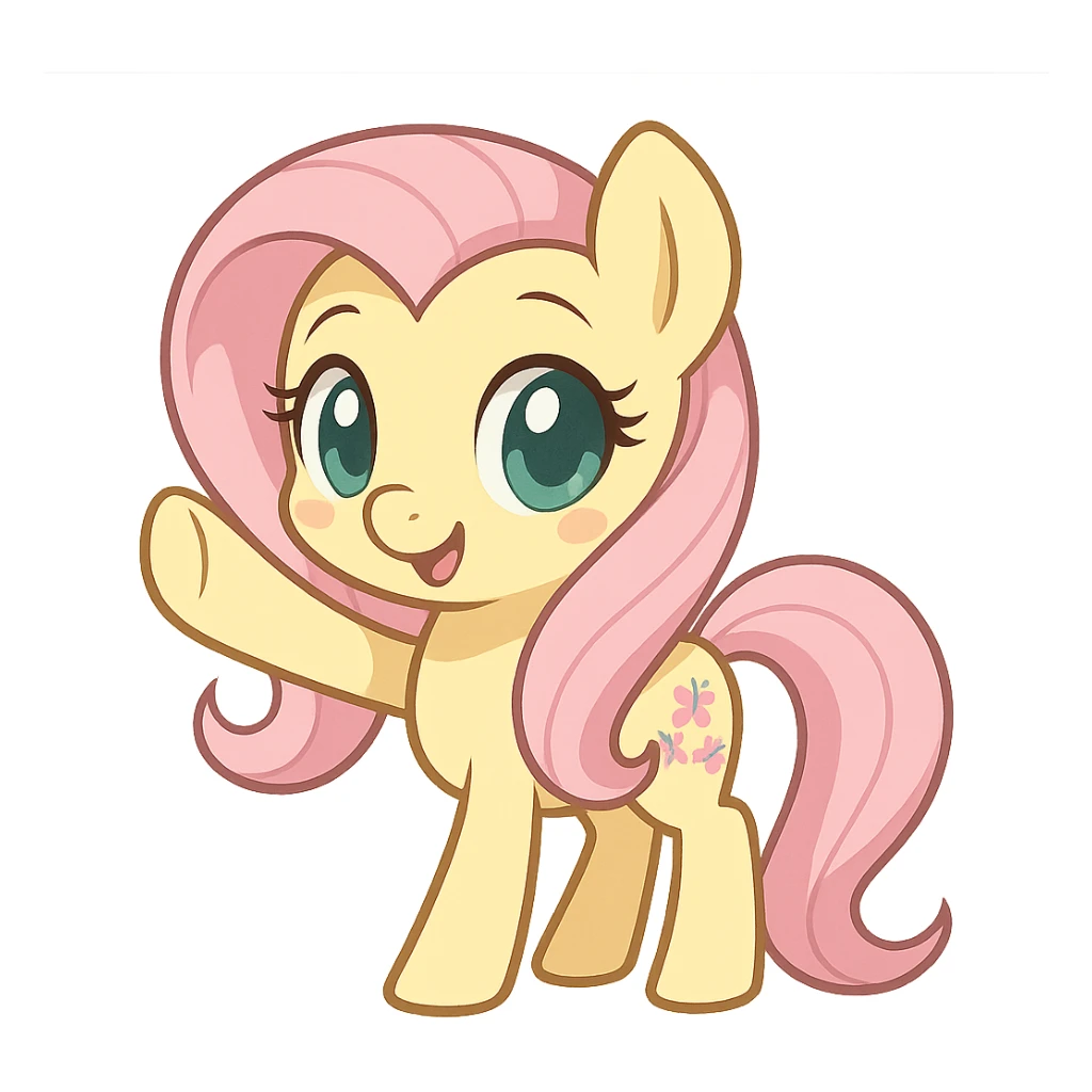 Fluttershy waving a hoof sticker