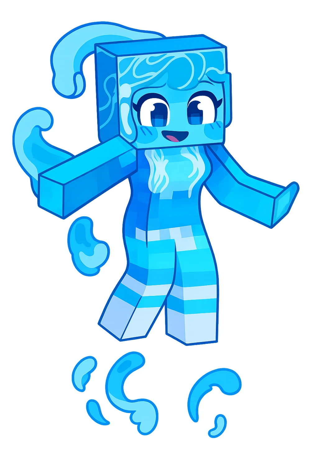 Extract each character and animal as separate images with transparent backgrounds, preserving the original Minecraft cartoon style and appearance exactly as in the reference images. sticker