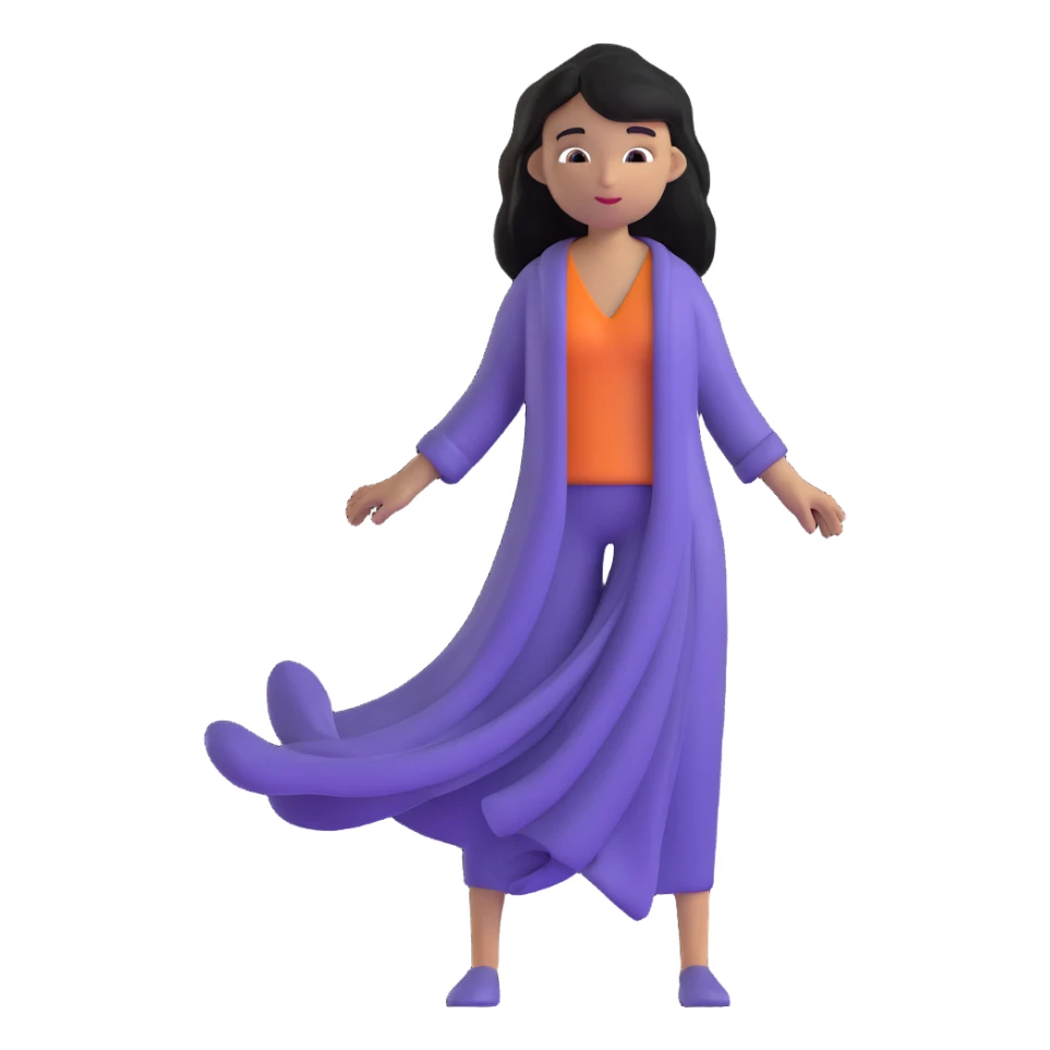 person with hair and clothes gently flowing in a refreshing summer breeze sticker