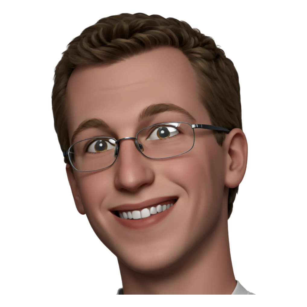 smiling boy with glasses portrait sticker