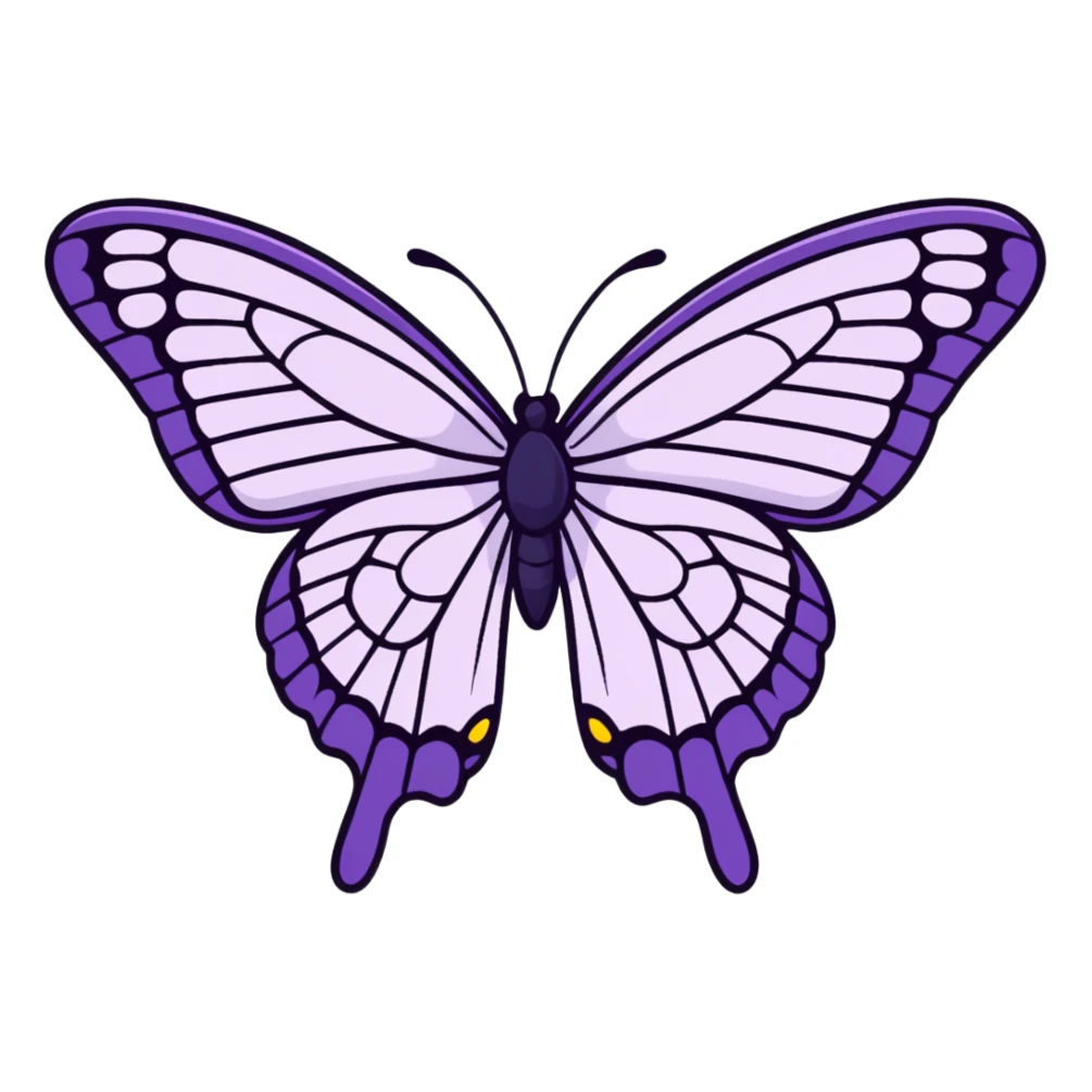 dark purple butterfly with detailed wings sticker
