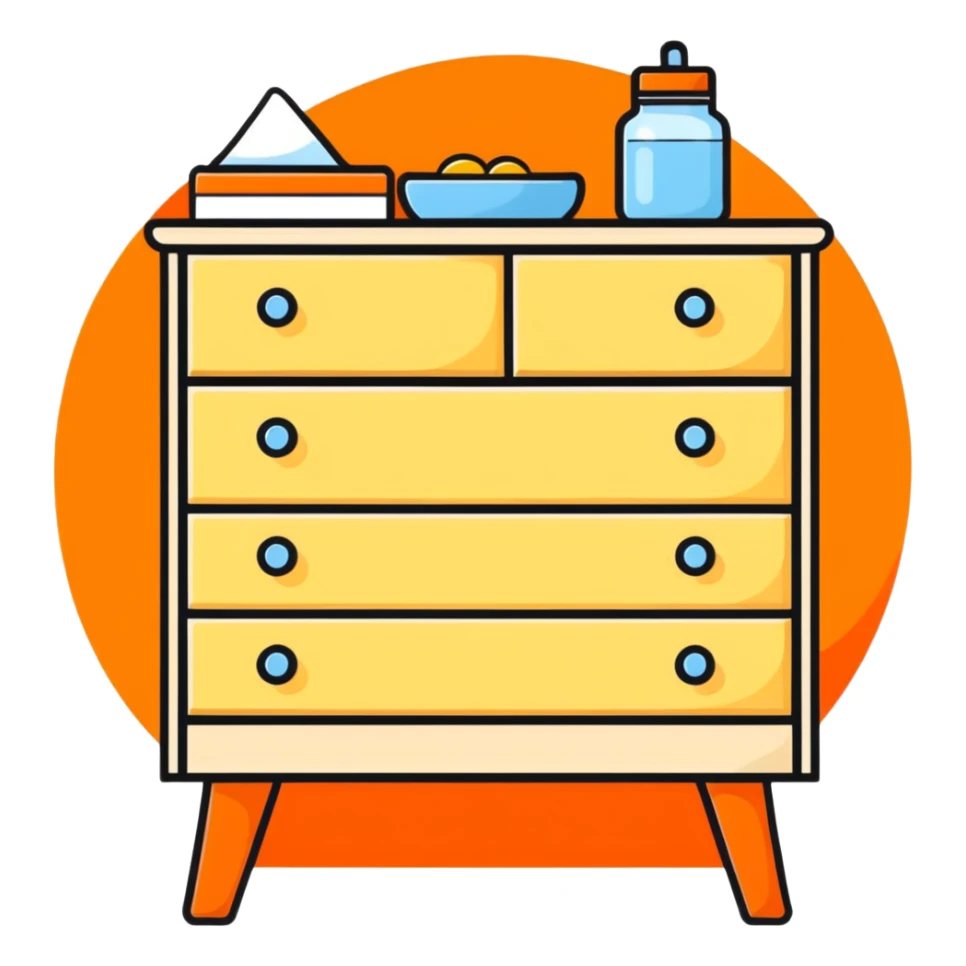 Blue baby dresser drawer sticker