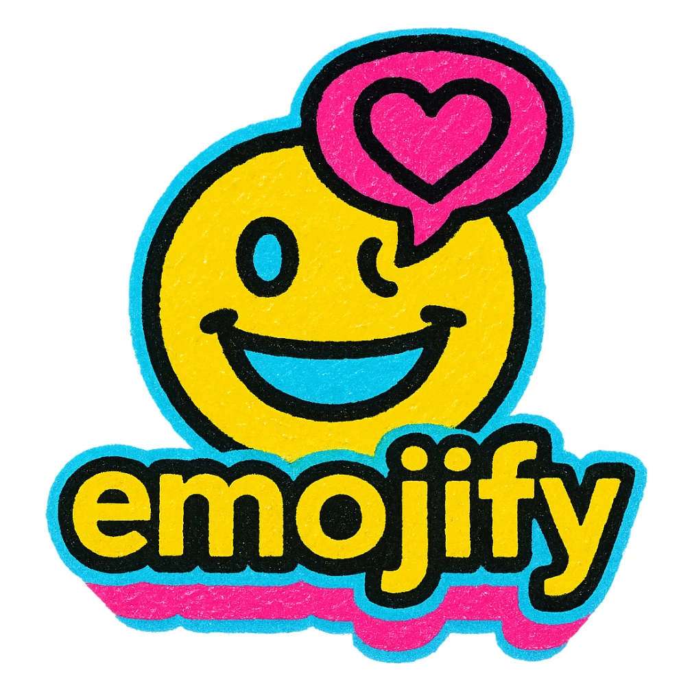 logo for 'emojify', a service that transforms prompts into emojis, modern and playful, emoji-inspired icon, bold sans-serif text, vibrant colors, tech startup feel sticker