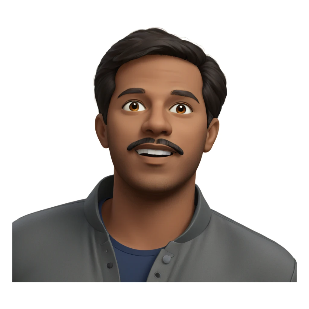 gazing male with facial hair sticker