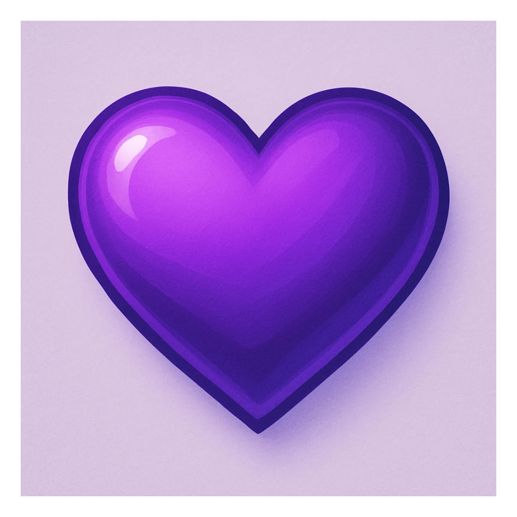 purple heart with a gradient, digital illustration, vibrant colors, detailed, gpt-image style sticker