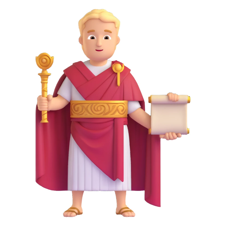 Tiberius Gracchus holding a scroll, Roman toga sticker