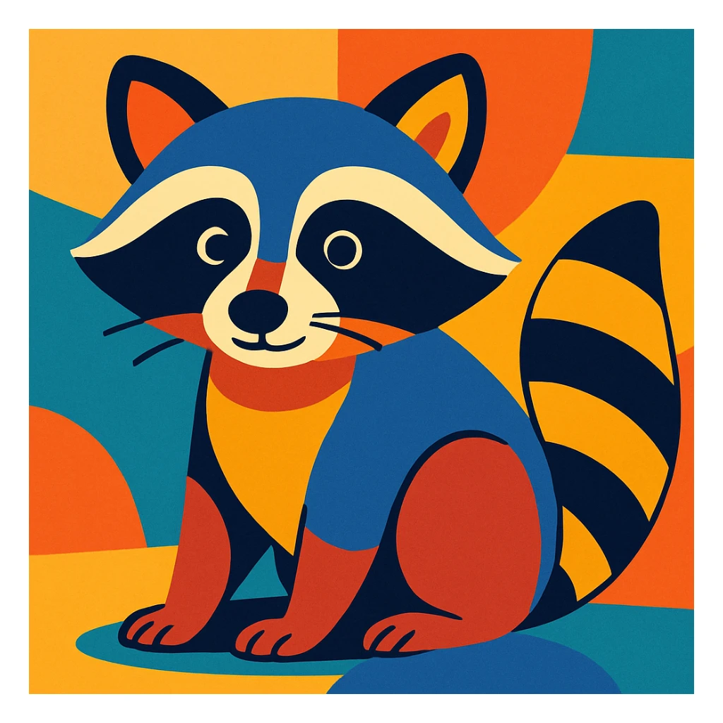 raccoon in vibrant toon style sticker