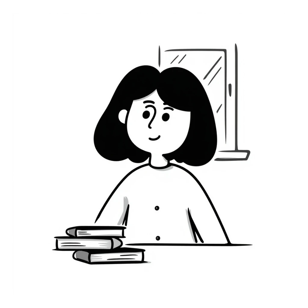 A girl with a bob haircut sticker