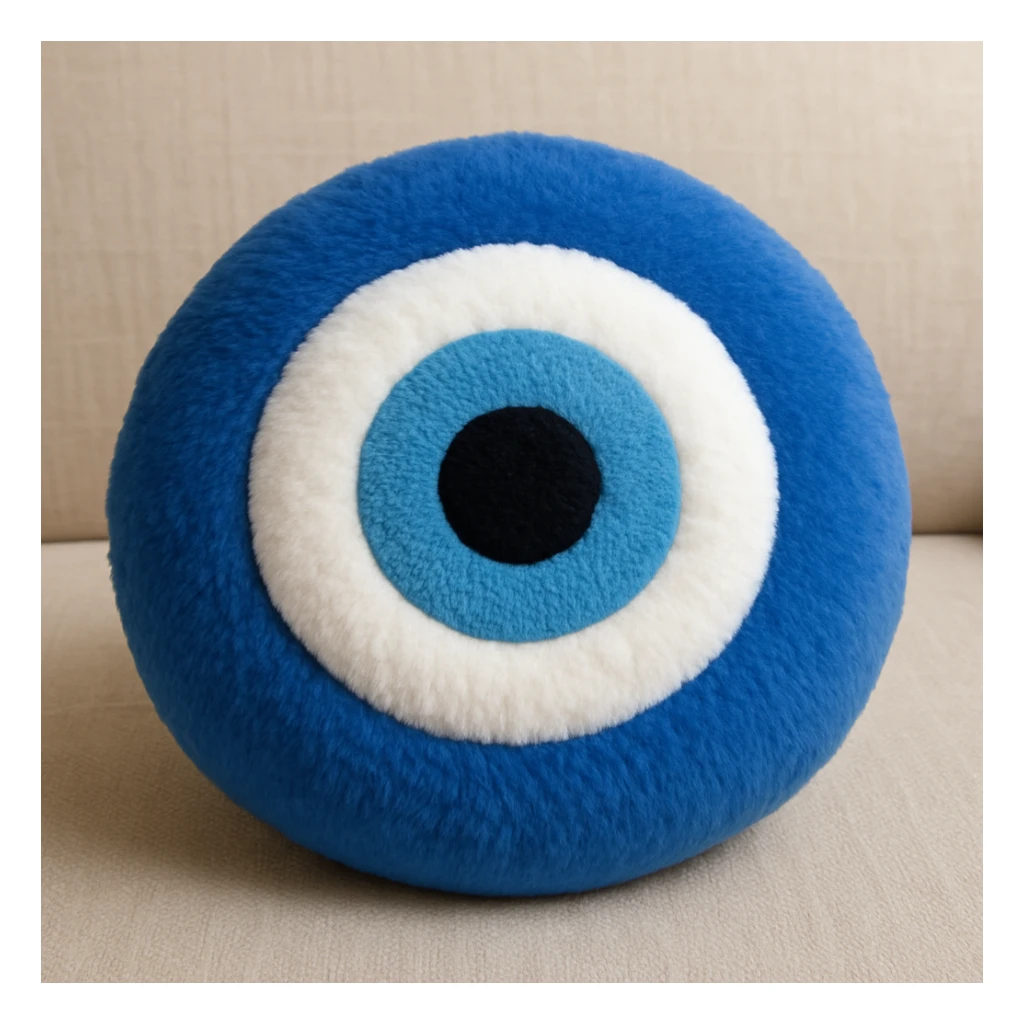 Evil eye 🧿 as a soft round plushie pillow  sticker