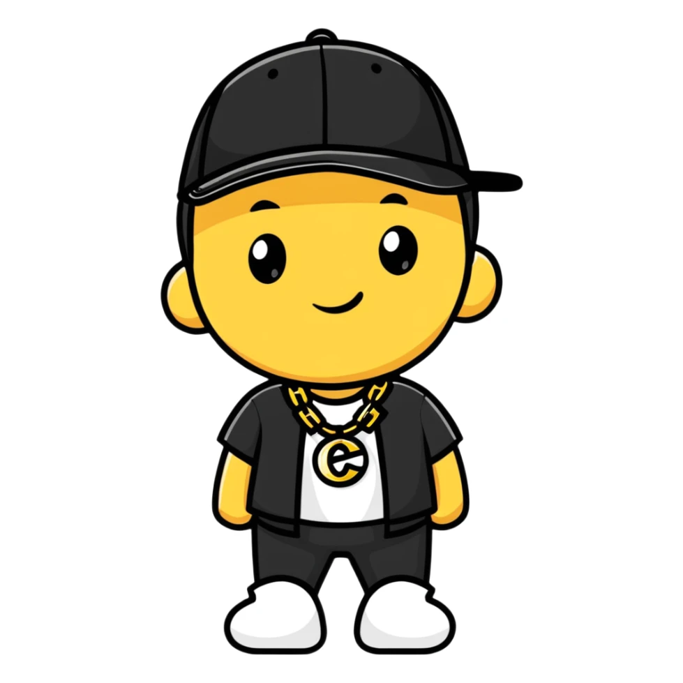 Brazilian rapper Chefin with cap and gold chain sticker