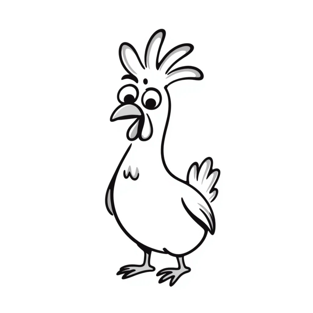 Hei Hei rooster from Moana with tall comb and confused expression sticker