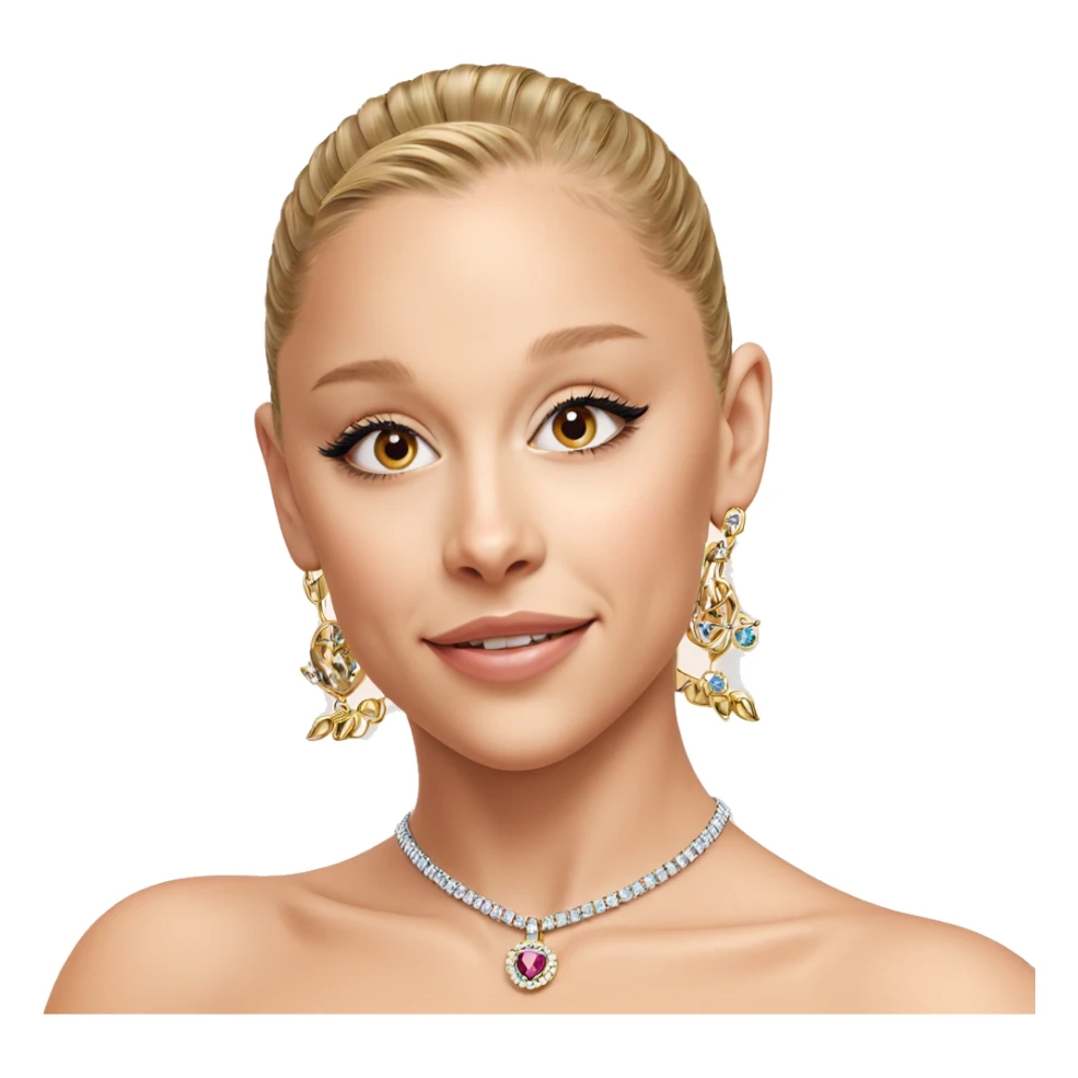 smiling girl in jewelry portrait sticker