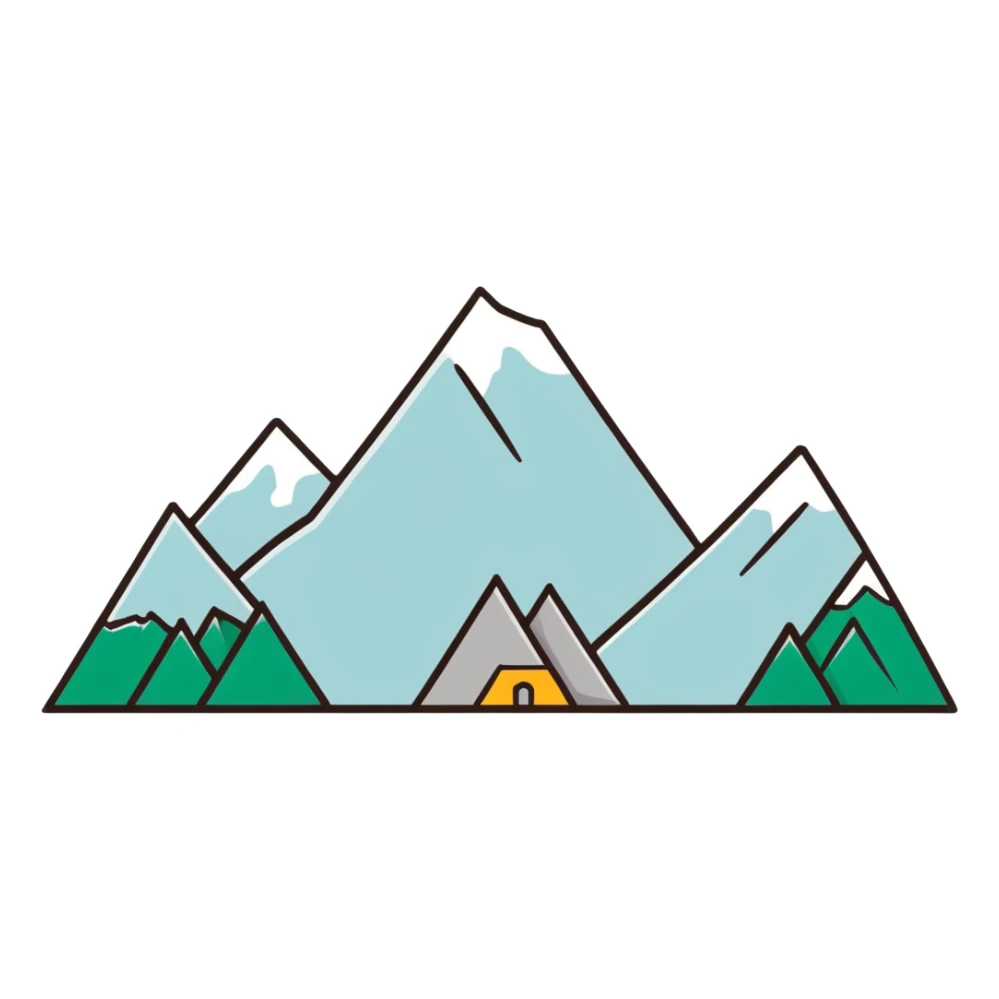 cool graphic t-shirt design with mountain landscape sticker