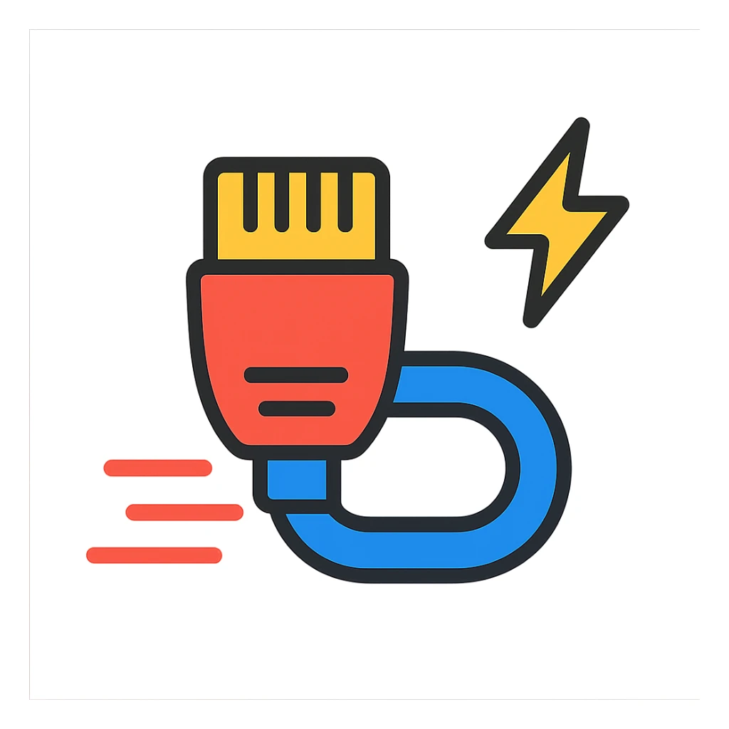 A dynamic and eye-catching optical cable symbolizing high-speed internet in an aggressive or playful manner sticker