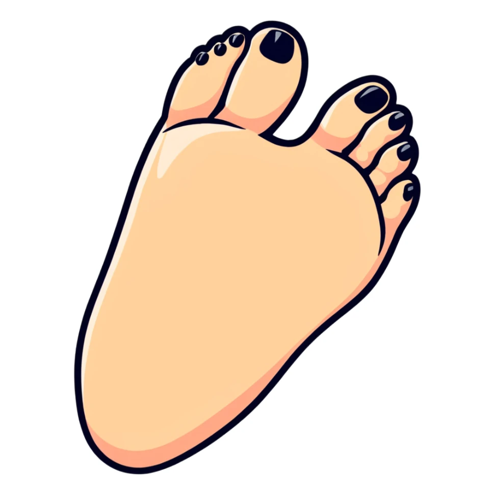 colorful foot with toes widely splayed out sticker