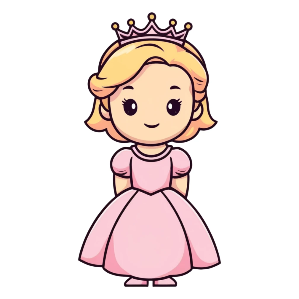 blonde princess with light pink dress sticker