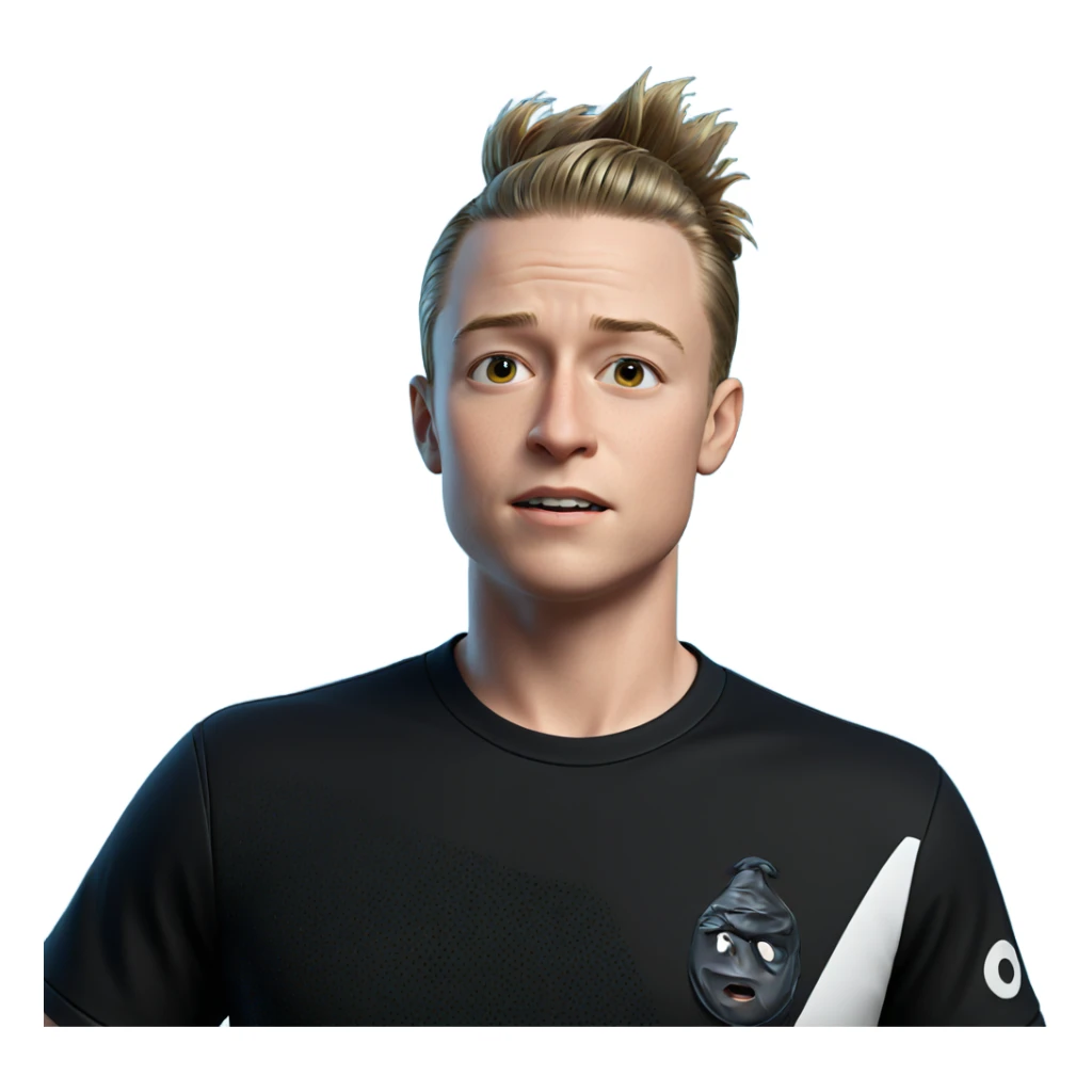 realistic boy in black shirt sticker