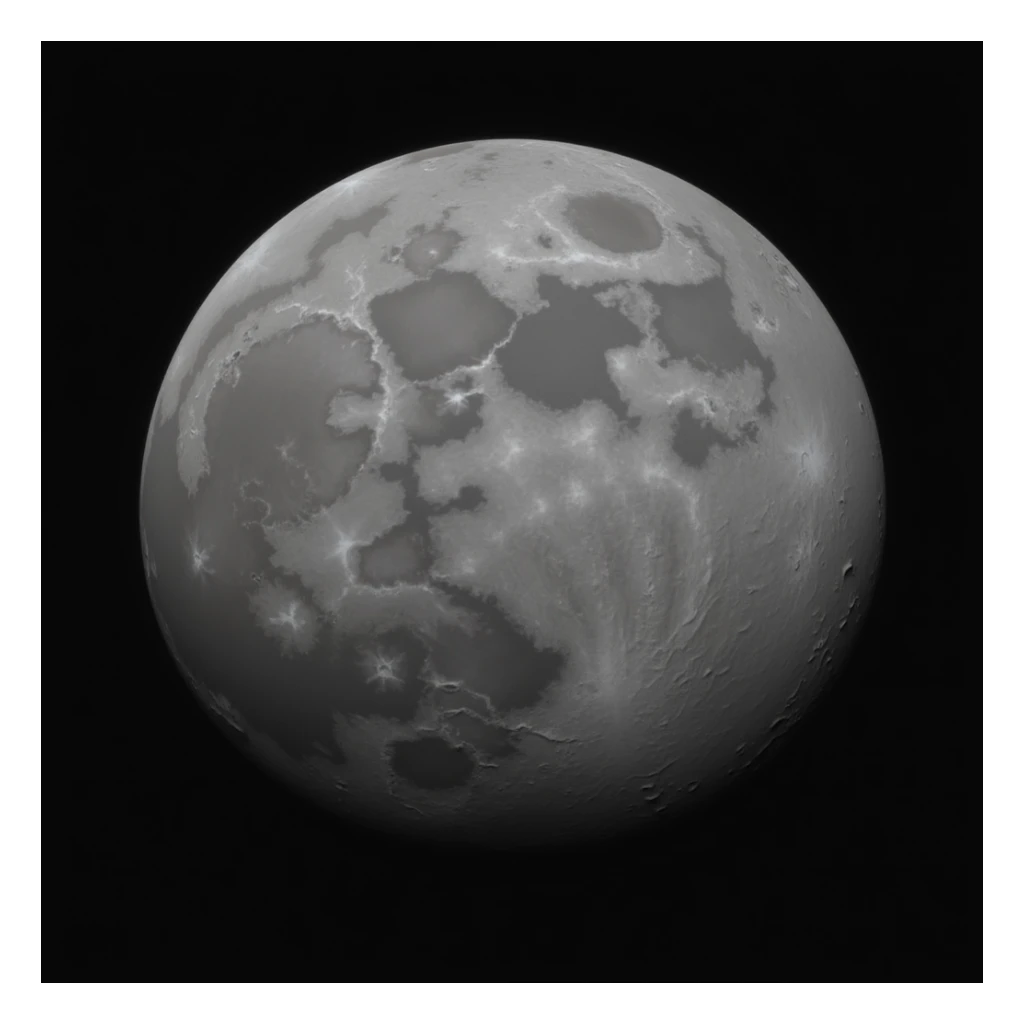 realistic planet Mercury with cratered gray surface, no atmosphere, space background sticker