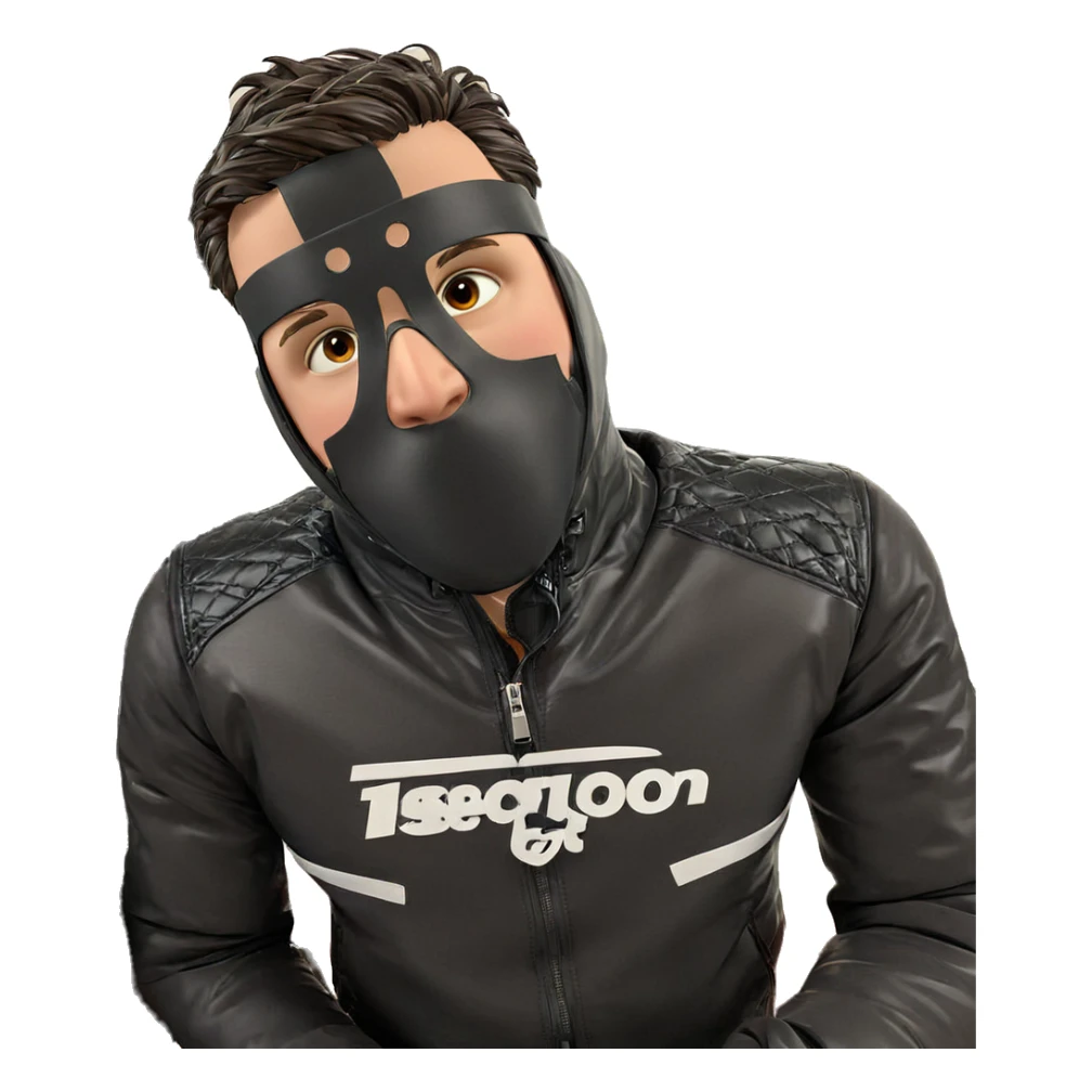masked boy in jacket sticker