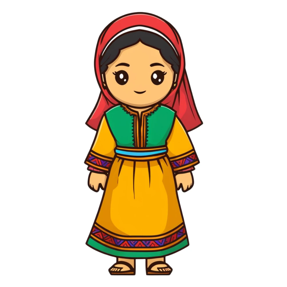 Kurdish woman with traditional dress sticker