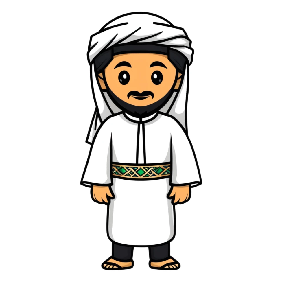 Saudi man in traditional dress sticker