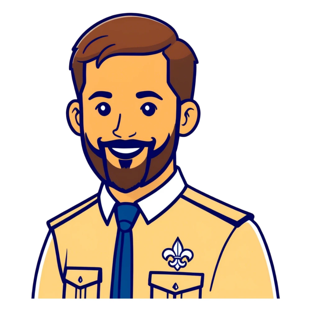 Scout leader uk diverse with beard sticker