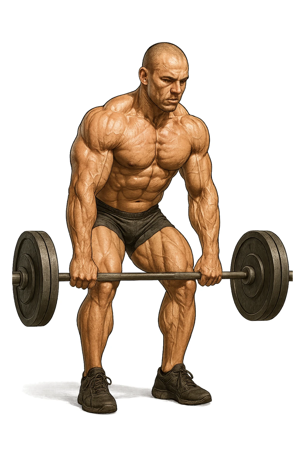 bodybuilder che fa stacco con bilanciere sticker